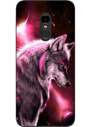 Силиконовый чехол для xiaomi redmi note 4x с картинкой волк