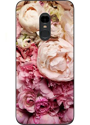 Чехол силиконовый для xiaomi redmi note 4x с картинкой пионы