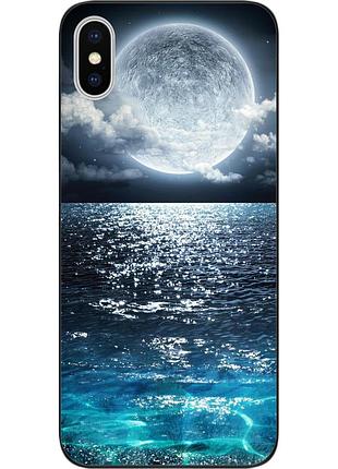 Чехол силиконовый для iphone x с картинкой луна