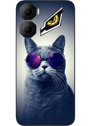 Силиконовый чехол epik для zte nubia neo 3 5g с картинкой серый кот