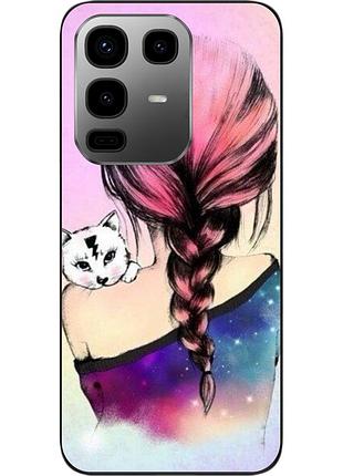 Силиконовый чехол epik для infinix note 50 pro (x6855) девушка с котенком