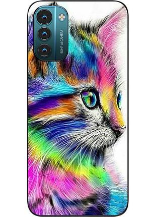 Силіконовий чохол epik для nokia g21 з картинкою різнобарвний котик