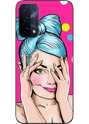Силиконовый чехол epik для oppo a54 5g с картинкой девушка поп арт
