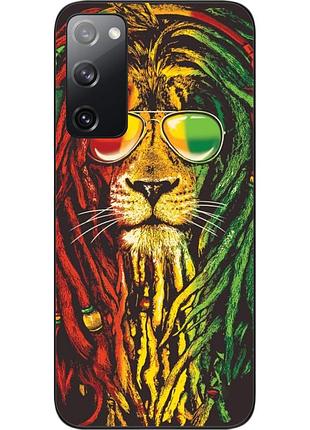 Силиконовый чехол epik для samsung galaxy s20 fe с картинкой лев растаман