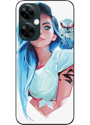 Силиконовый чехол epik для oneplus nord ce 3 lite с картинкой девушка с совой