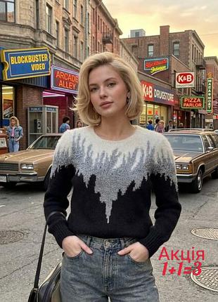 Вінтажний светр 80-х з додаванням ангори christine кофта джемпер
