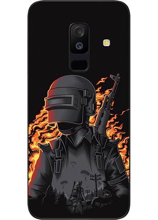 Бампер силиконовый чехол для samsung a6 plus 2018 galaxy a605f с картинкой pubg