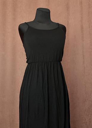 Чорна довга сукня h&m basic 2