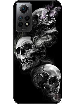 Бампер силиконовый чехол epik для xiaomi redmi note 12 pro 4g с картинкой три черепа