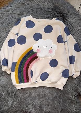 Крутий стильний тепленький світшот oversize на дівчинку 3/4р next