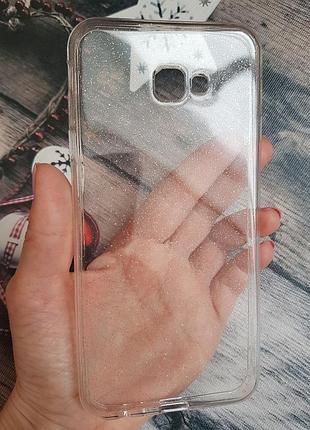 Чохол з блискітками brilliance для samsung galaxy j4 plus 2018 прозорий силікон