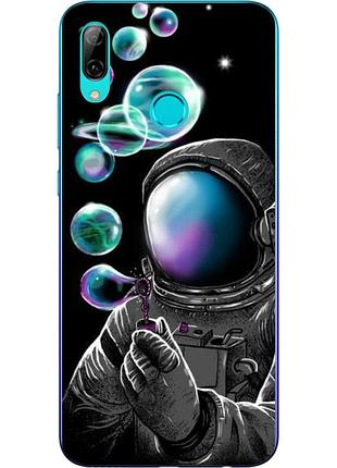Силиконовый чехол для huawei p smart 2019 с картинкой космонавт и планеты