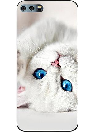 Чохол силіконовий для huawei honor 9 з картинкою білий котик