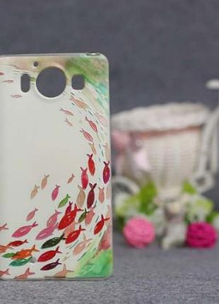 Оригинальный чехол бампер для microsoft lumia 950 с картинкой рыбки