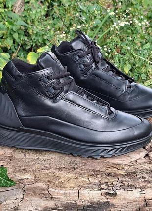 Чоловічі шкіряні чорні черевики ecco exostride m, 44р.