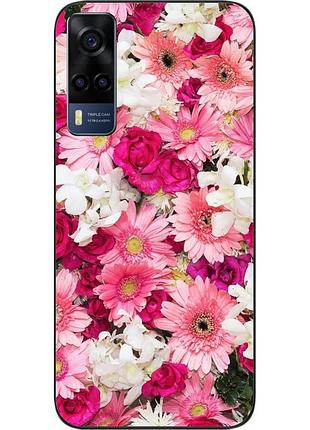 Силиконовый чехол бампер epik для vivo y53s с картинкой нежные цветы