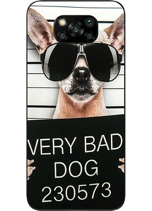 Чехол силиконовый для xiaomi poco x3 с картинкой bad dog