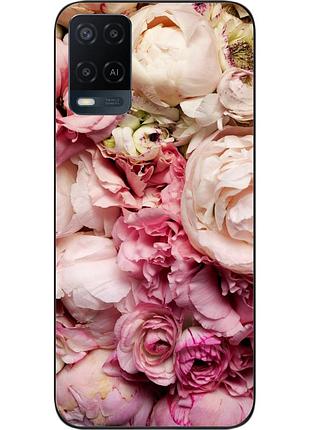 Чехол силиконовый для oppo a54 с картинкой пионы