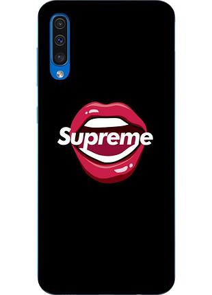 Силіконовий чохол бампер для samsung galaxy a50 2019 a505f з картинкою губи supreme