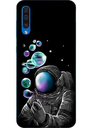 Бампер силіконовий чохол для samsung galaxy a50 2019 a505f з картинкою космонавт і планети