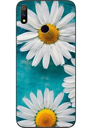 Силиконовый чехол для realme 3 pro с картинкой ромашки