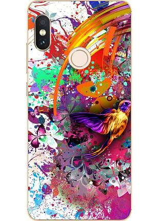 Силиконовый чехол бампер для xiaomi redmi note 5 с картинкой креатив