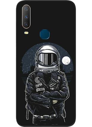 Силиконовый чехол бампер для vivo y15 с картинкой космонавт и луна