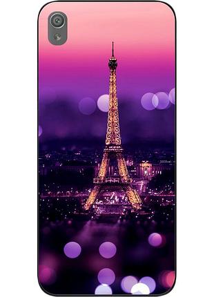 Бампер силиконовый чехол для sony xperia xa1 с картинкой париж ночью