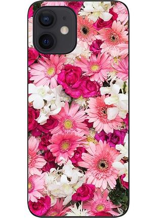 Чохол силіконовий для iphone 12 mini з картинкою квіти