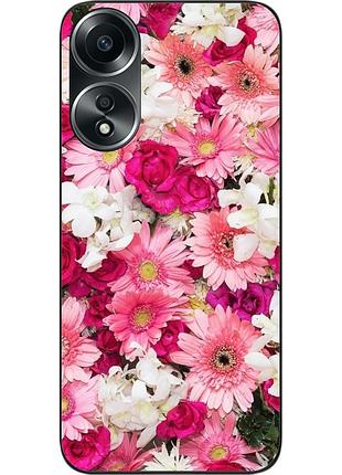 Силиконовый чехол бампер epik для oppo a58 4g с картинкой нежные цветы