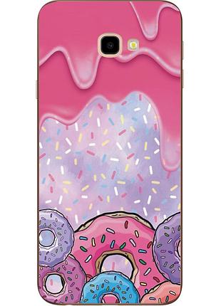 Бампер силиконовый чехол для samsung galaxy j4 plus 2018 с картинкой пончики