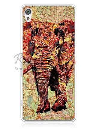 Бампер силиконовый чехол для sony xperia xa f3111 f3112 f3115 f3116 с картинкой красный слон