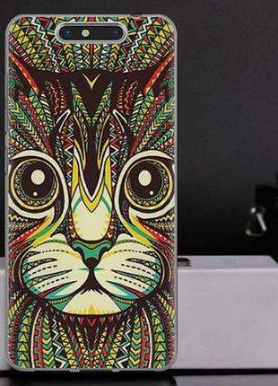 Силиконовый чехол бампер для zte blade v8 с картинкой кот