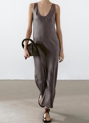 Лляна сукня massimo dutti нові колекці
