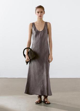 Льняное платье massimo dutti новые коллекции 3