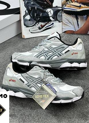 Кросівки чоловічі asics gel-nyc grey gore-tex світло-сірі термо