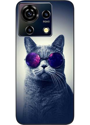 Силиконовый чехол epik для zte blade v50 vita с картинкой серый кот