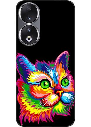 Силиконовый чехол epik для honor 90 с картинкой яркий кот