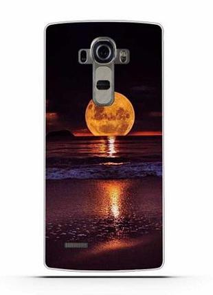 Силиконовый чехол бампер для lg g4 h818 с картинкой закат