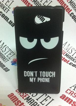 Силіконовий чохол бампер для sony xperia m2 / d2302 / d2303 з картинкою don't touch