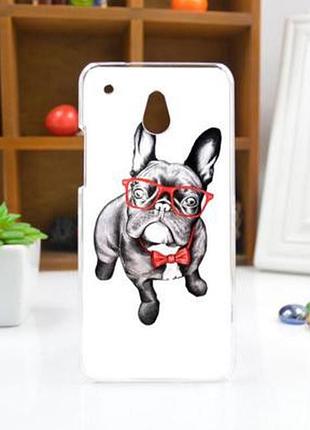 Силіконовий чохол накладка htc one mini з картинкою дог