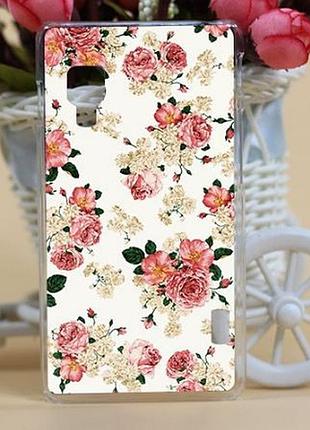 Чехол-накладка для lg l5 ii dual e455 с принтом розочки