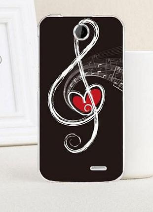 Силиконовый чехол накладка для htc desire 310 с картинкой скрипичный ключ