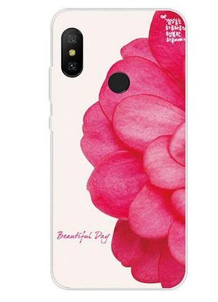 Чехол бампер с картинкой (силикон) для xiaomi mi a2 / mi 6x цветок