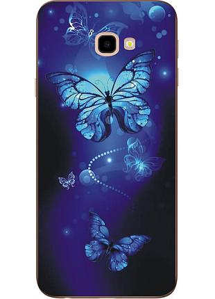 Оригінальний tpu чехол з картинкою для samsung galaxy j4 plus 2018 сині метелики