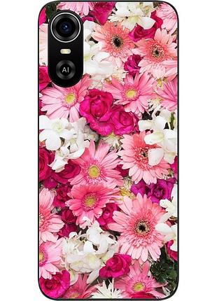 Силиконовый чехол бампер для zte blade a31 plus с картинкой нежные цветы
