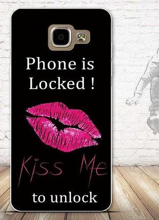 Бампер силіконовий чохол для samsung galaxy a310 з картинкою kiss me