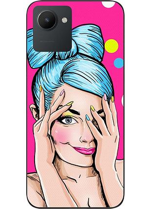 Силиконовый чехол epik для realme c30 с картинкой девушка поп арт