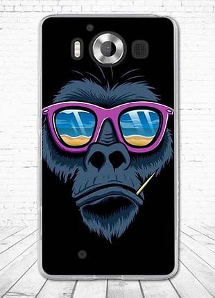 Чехол с картинкой (силикон) для microsoft lumia 950 обезьянка