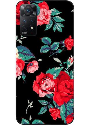 Силиконовый чехол бампер для xiaomi redmi note 11 pro с картинкой розы
